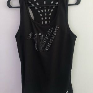 Black Lazer cut out tank top